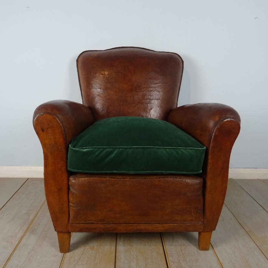 1930 French Leather Club Chair